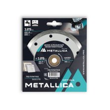 Диск алмазный по плитке Несегментный METALLICA Optima 125х22,23/20, H=7мм