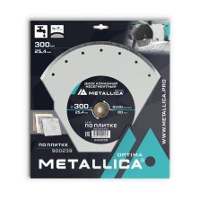 Диск алмазный по плитке Несегментный METALLICA Optima 300х25.4, H=7мм