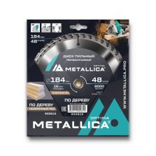 Диск пильный твердосплавный по дереву  продольный METALLICA Optima 184x16 мм, 48 зубов, Т=2,4 мм