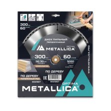 Диск пильный твердосплавный по дереву  продольный METALLICA Optima 300x32/30 мм, 60 зубов, Т=3,2 мм