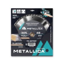 Диск пильный твердосплавный по дереву  продольный METALLICA Optima 305x30/25,4 мм, 48 зубов, Т=3,2 мм