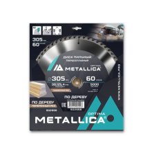 Диск пильный твердосплавный по дереву  продольный METALLICA Optima 305x30/25,4 мм, 60 зубов, Т=3,2 мм