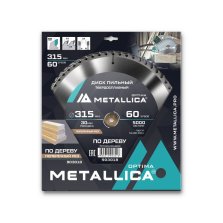 Диск пильный твердосплавный по дереву  продольный METALLICA Optima 315x30 мм, 60 зубов, Т=3,2 мм