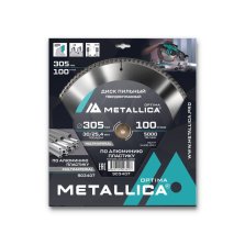 Диск пильный твердосплавный по алюминию/пластику METALLICA Optima 305х30/25,4 мм, 100 зубов, Т=3,0 мм