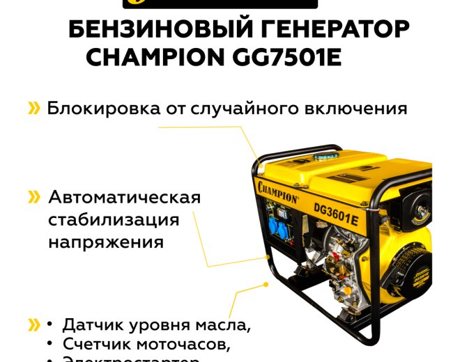 Изображение Дизельный генератор Champion DG3601E