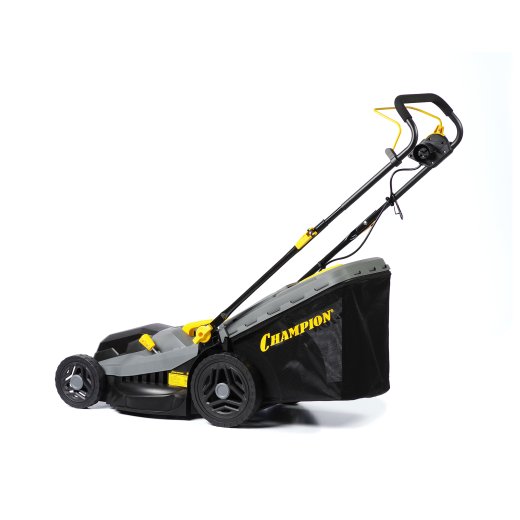 Изображение Газонокосилка эл. CHAMPION EM4318 (1,8 кВт пласт.+ткань травосб. 52л ширина 430мм 30-75мм, 12,9кг)