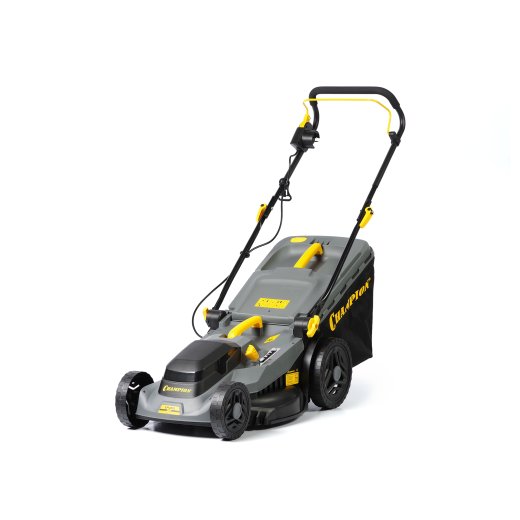 Изображение Газонокосилка эл. CHAMPION EM4318 (1,8 кВт пласт.+ткань травосб. 52л ширина 430мм 30-75мм, 12,9кг)
