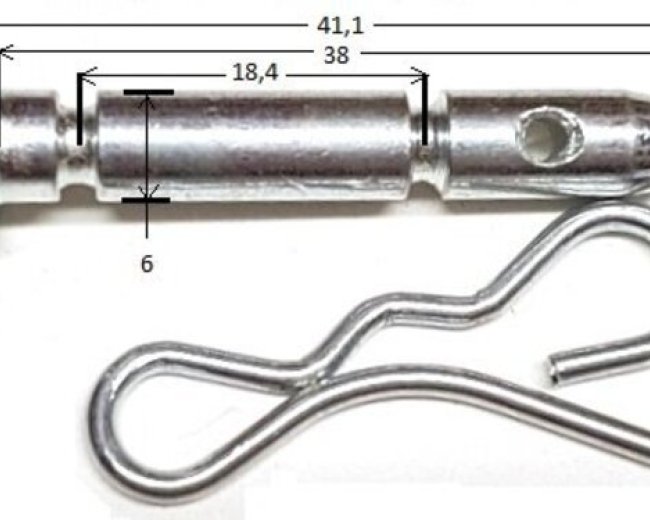 Болт шнека срезной 6х38 (⌀29) ST655,656(BS),761Е,762E,861(BS),(T)1170E(BS),1376Е к-т с шплинтом